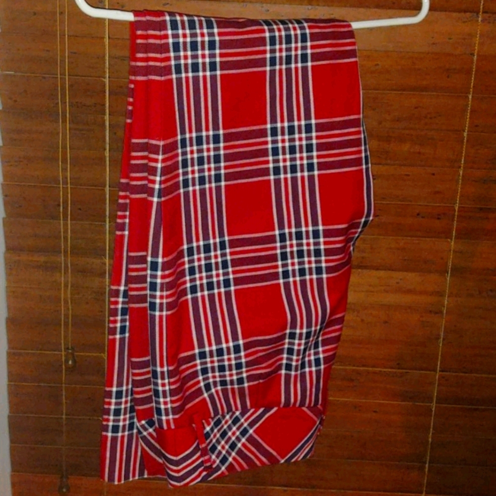 Tommy Hilfiger Red and Navy Plaid Pants Super Cute